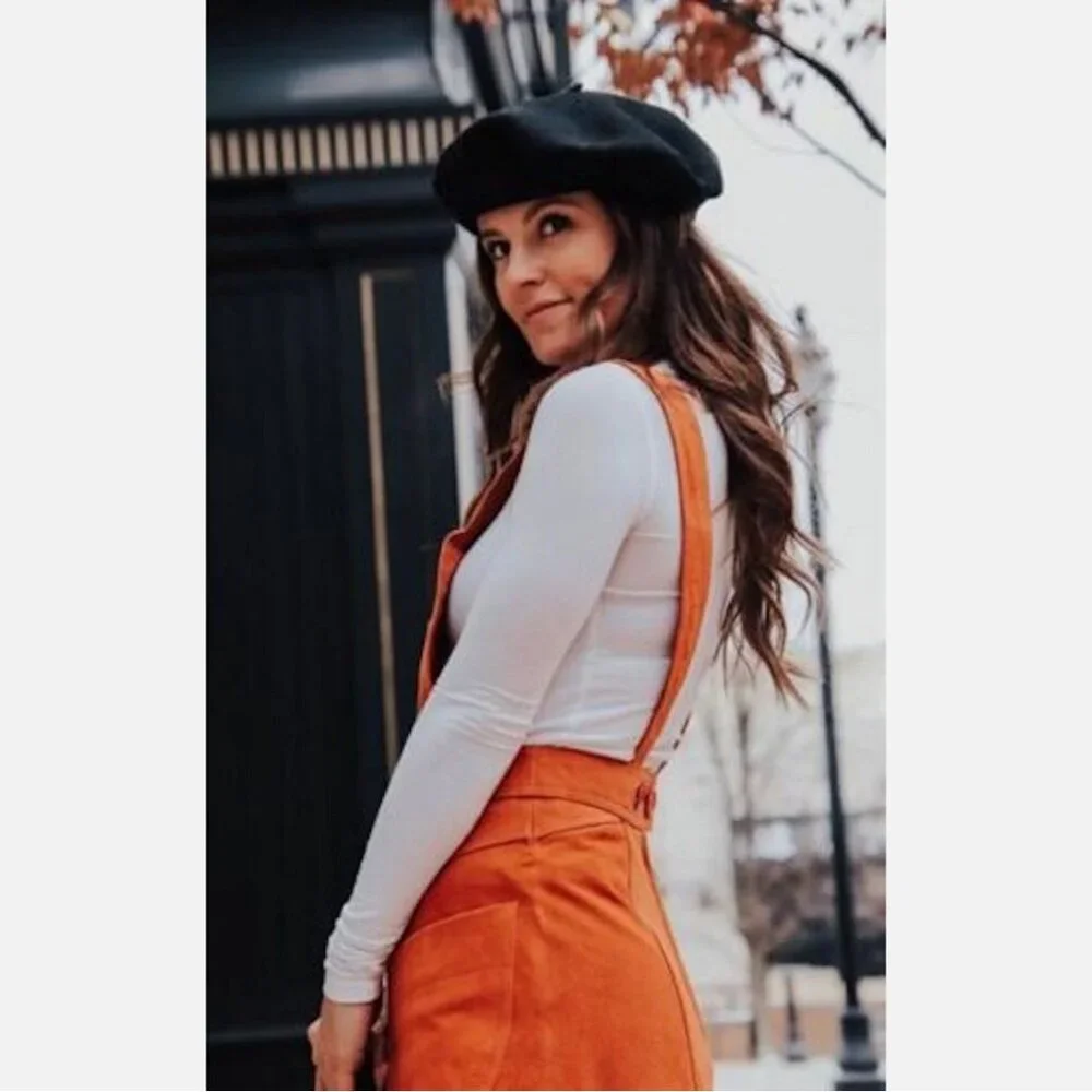 NWOT Free People Suede Apron Dress